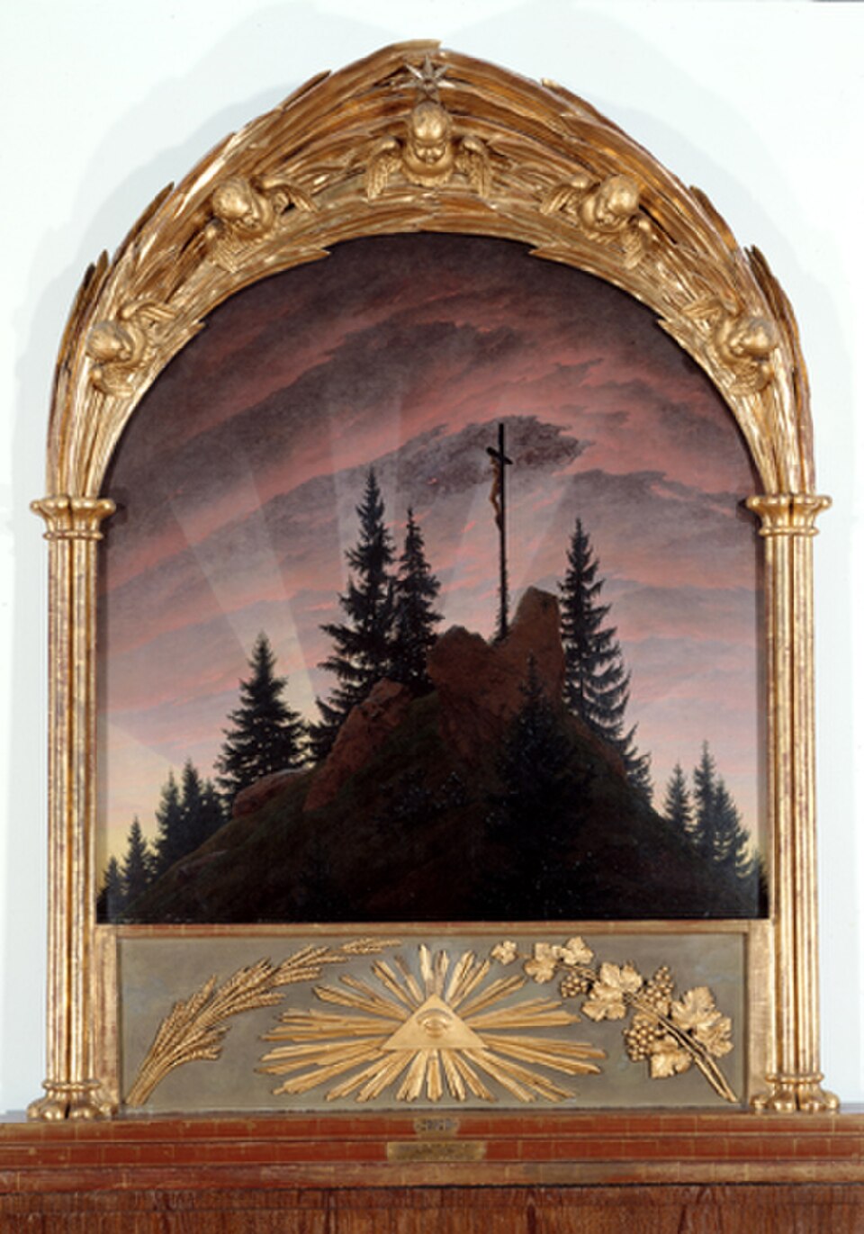 La Cruz en las Montañas, también conocida como Altar de Tetschen, pintura de Caspar David Friedrich de 1808.