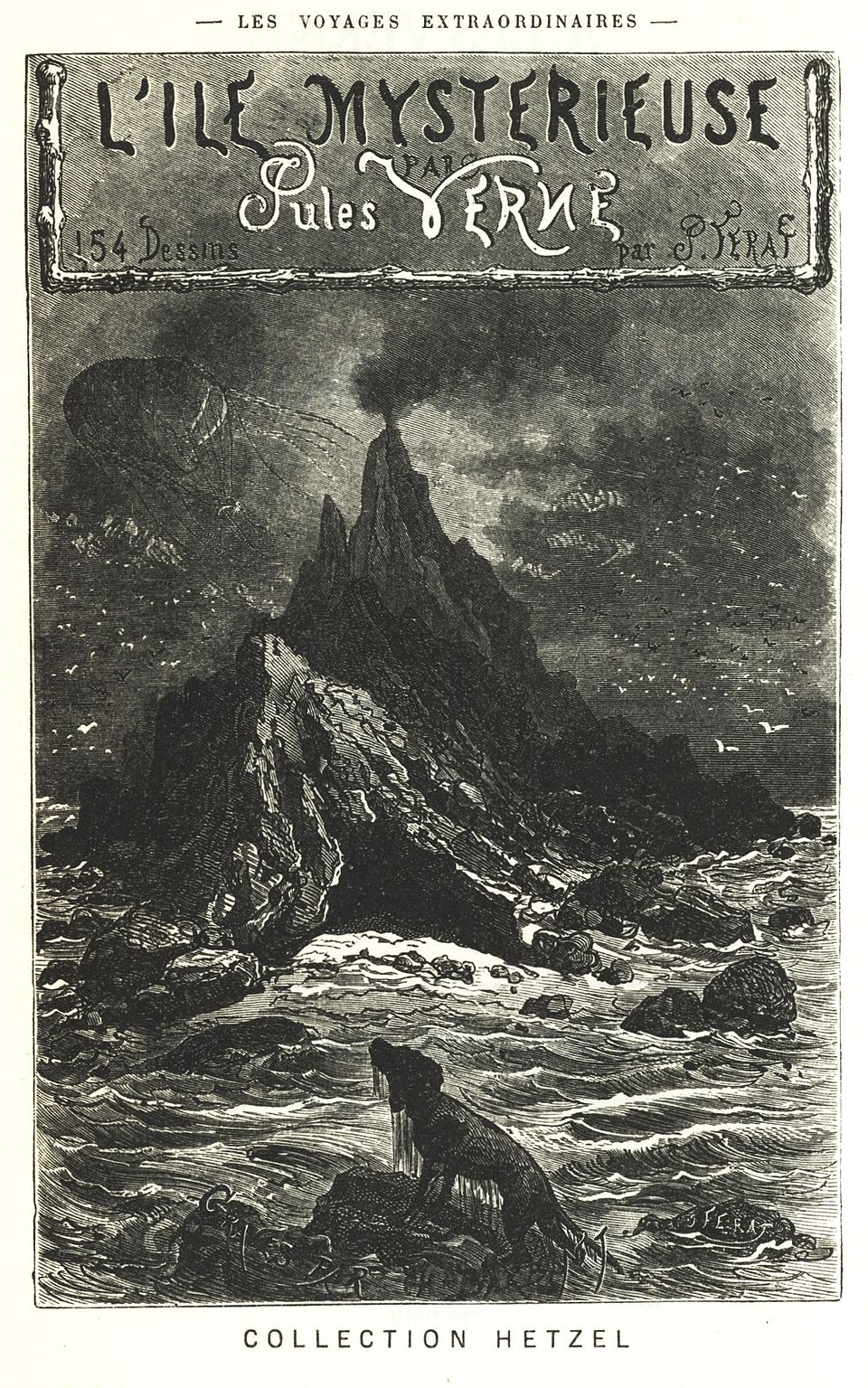 Mapa ilustrado de la isla Lincoln en La isla misteriosa, novela de Julio Verne.